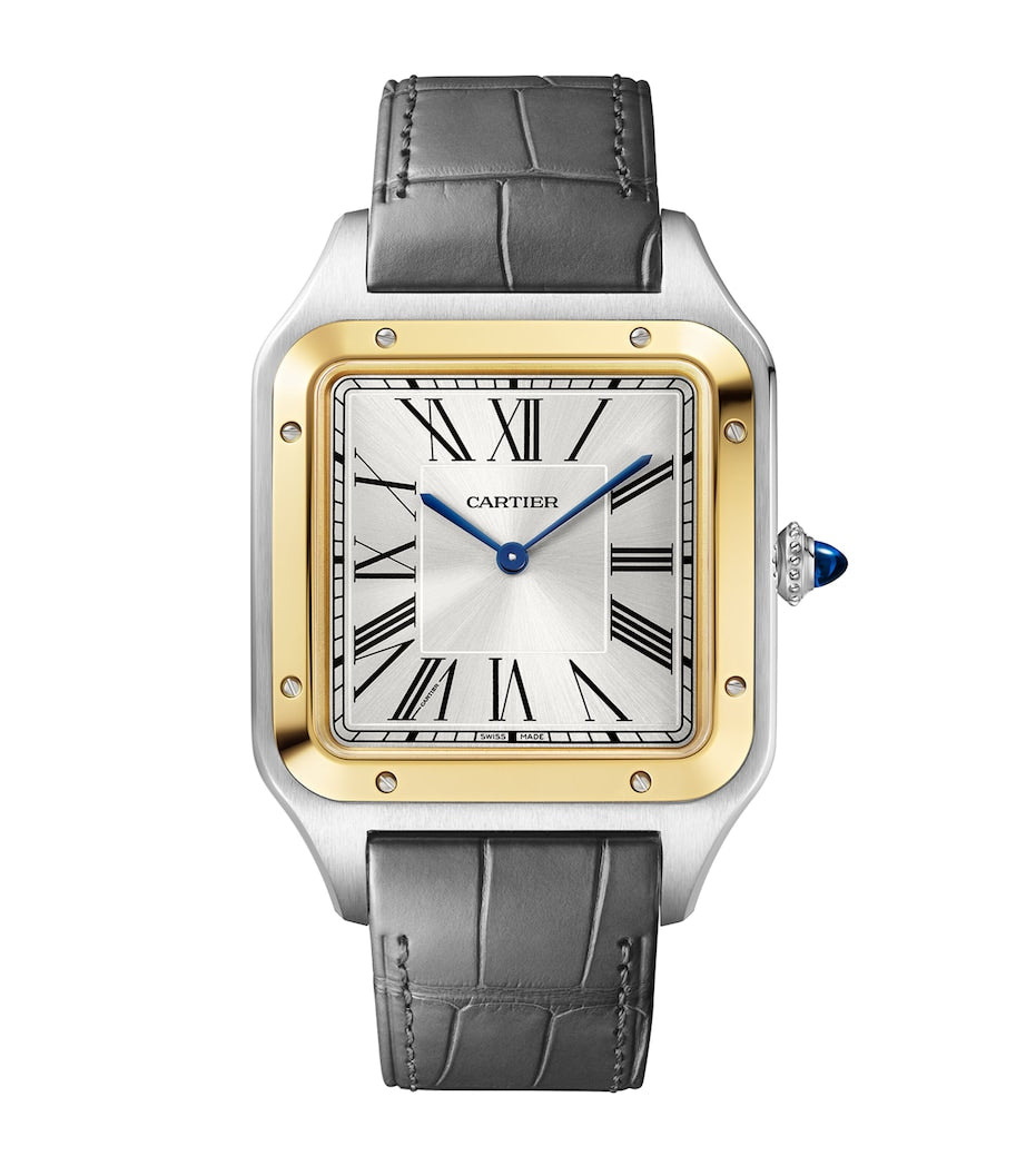 Extra Large Steel and Yellow Gold Santos-Dumont Watch 46.6mm