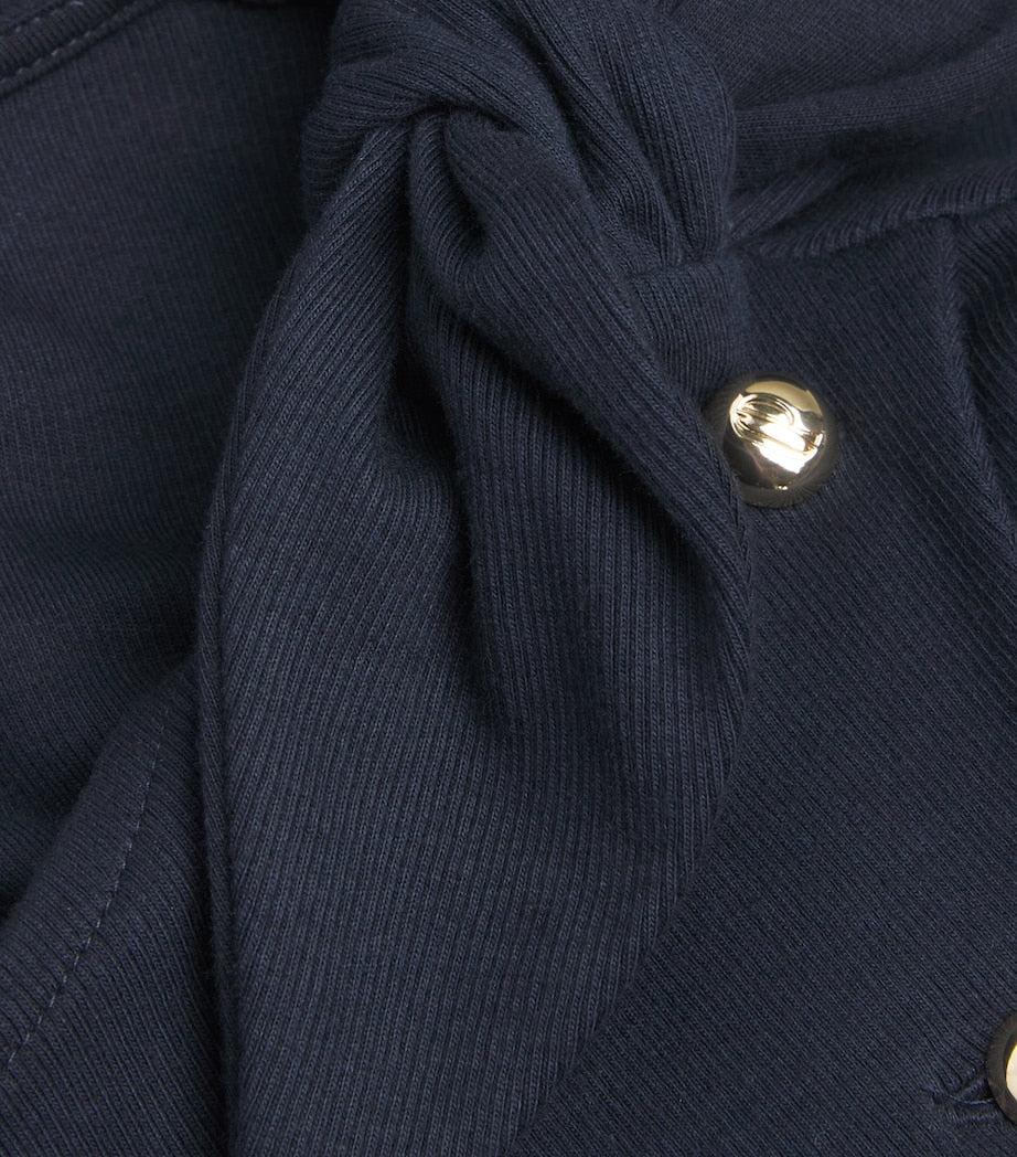 Claudie Pierlot Blue Stretch-Cotton Button Dress