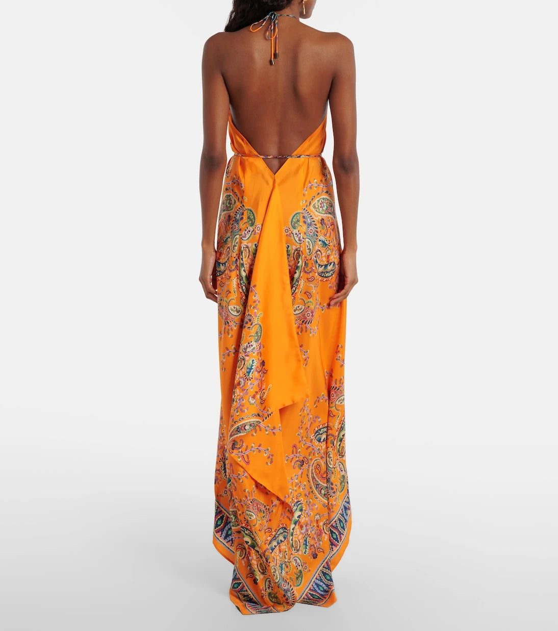 Etro - Paisley asymmetric open-back maxi dress