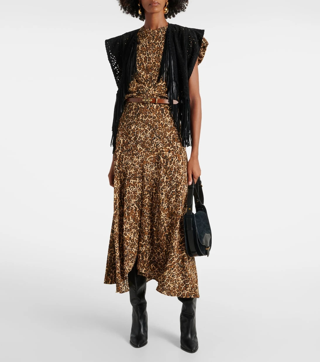 Isabel Marant - Tullya leopar desenli ipek karışımlı bluz