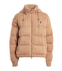 Polo Ralph Lauren Navy Wool-Cashmere Cable-Knit Puffer Jacket