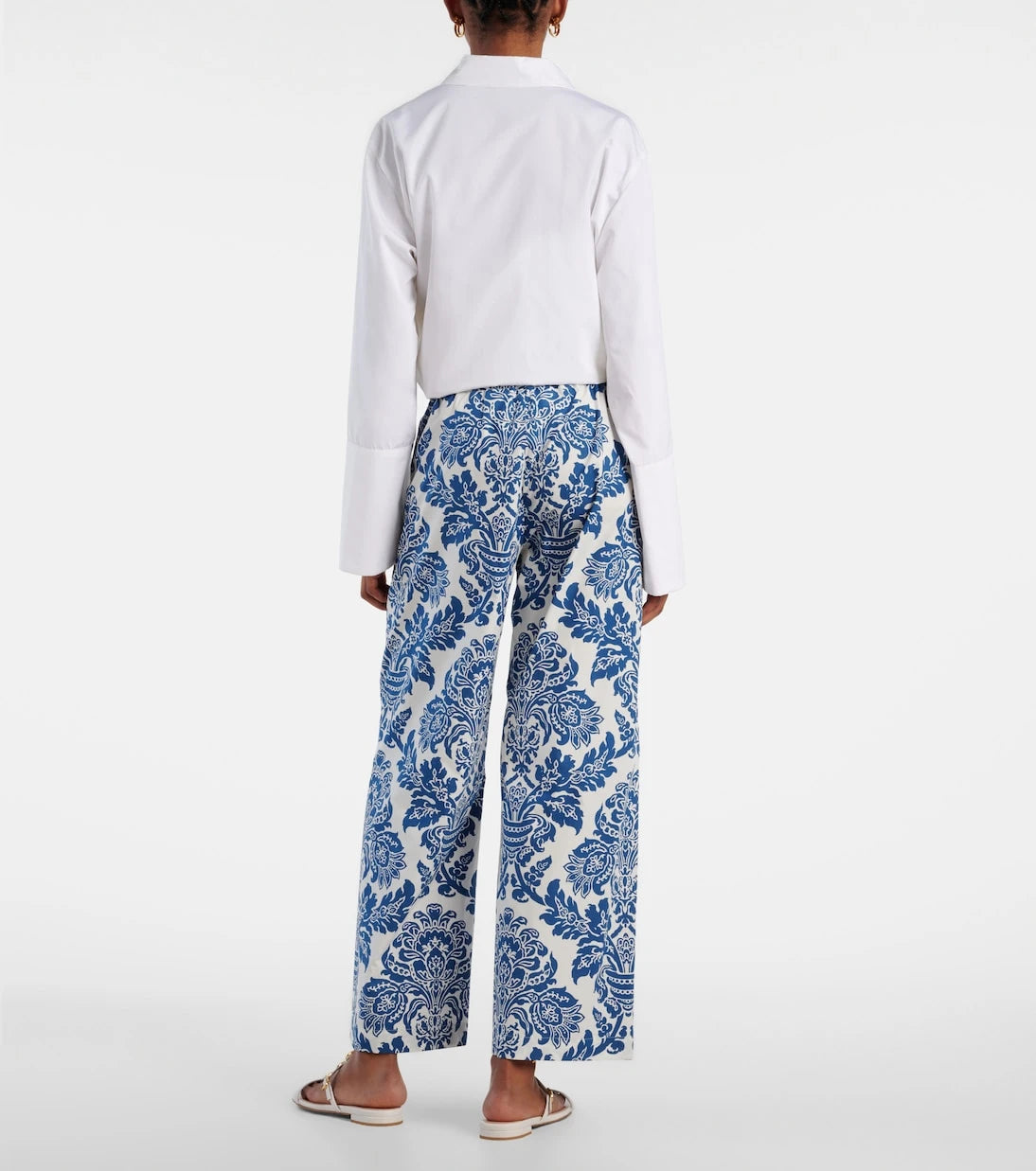 'S Max Mara - بنطلون ميرانو قطني واسع الساقين