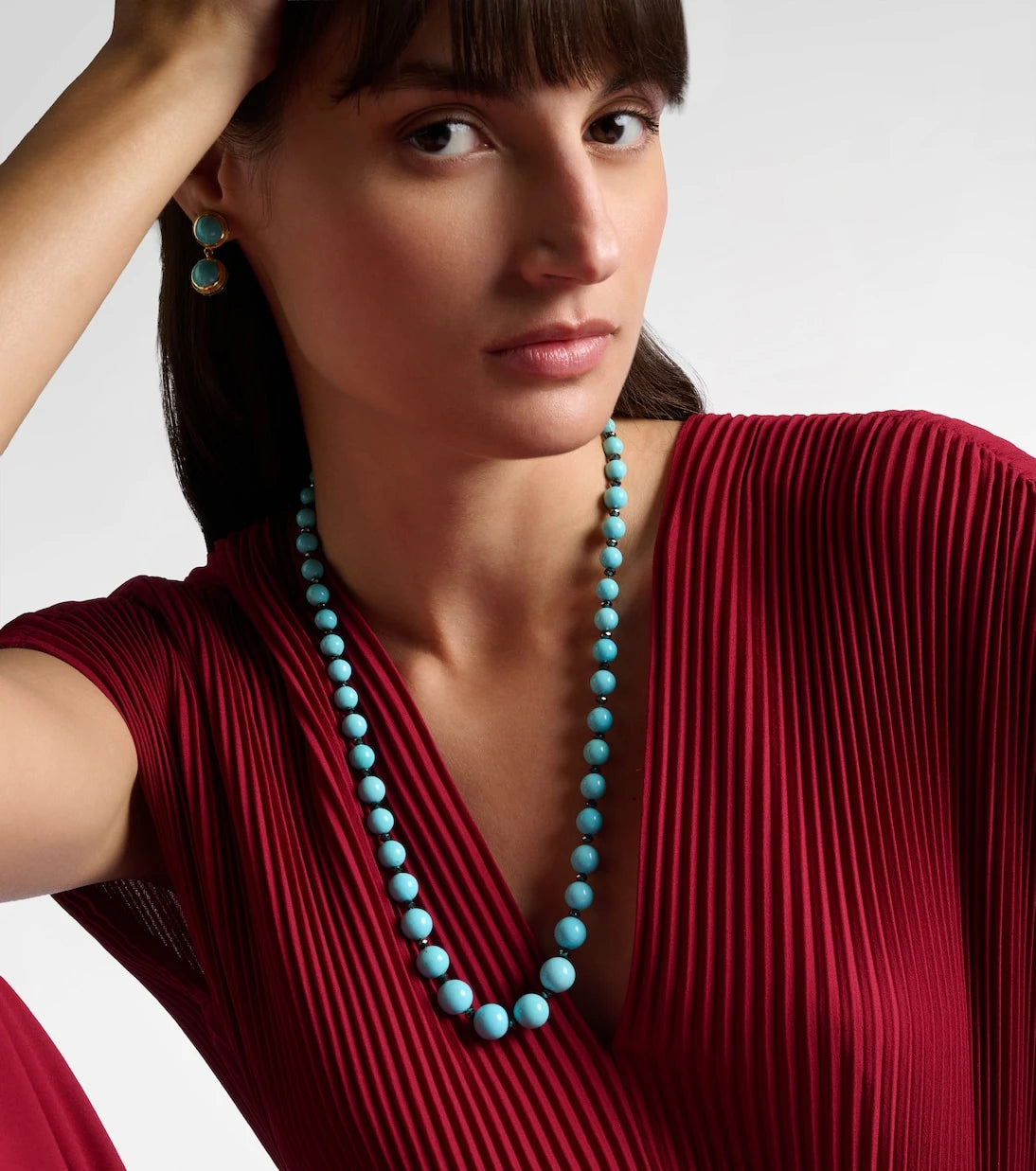 Ileana Makri - Beaded necklace with turquoise and diamonds