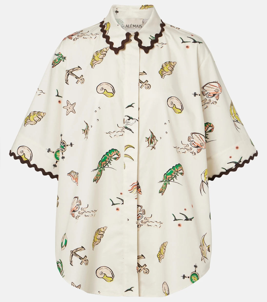Alémais - Printed oversized cotton shirt