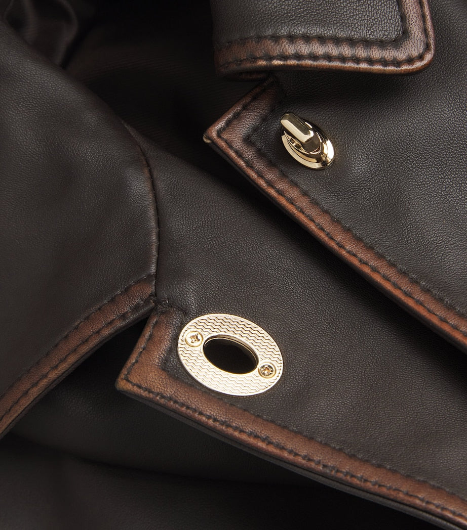 Claudie Pierlot White Leather Turn-Lock Jacket