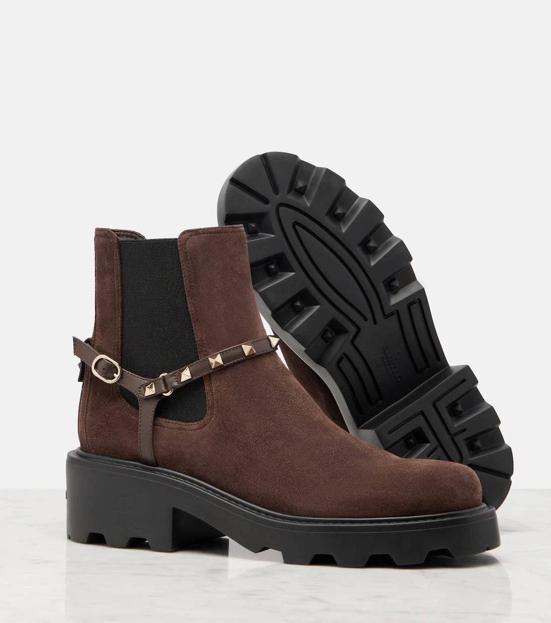 Valentino Garavani - Beatle Rockstud suede Chelsea boots