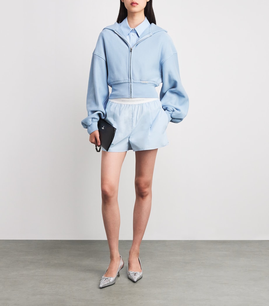 Alexander Wang Blue Cotton Logo Shorts