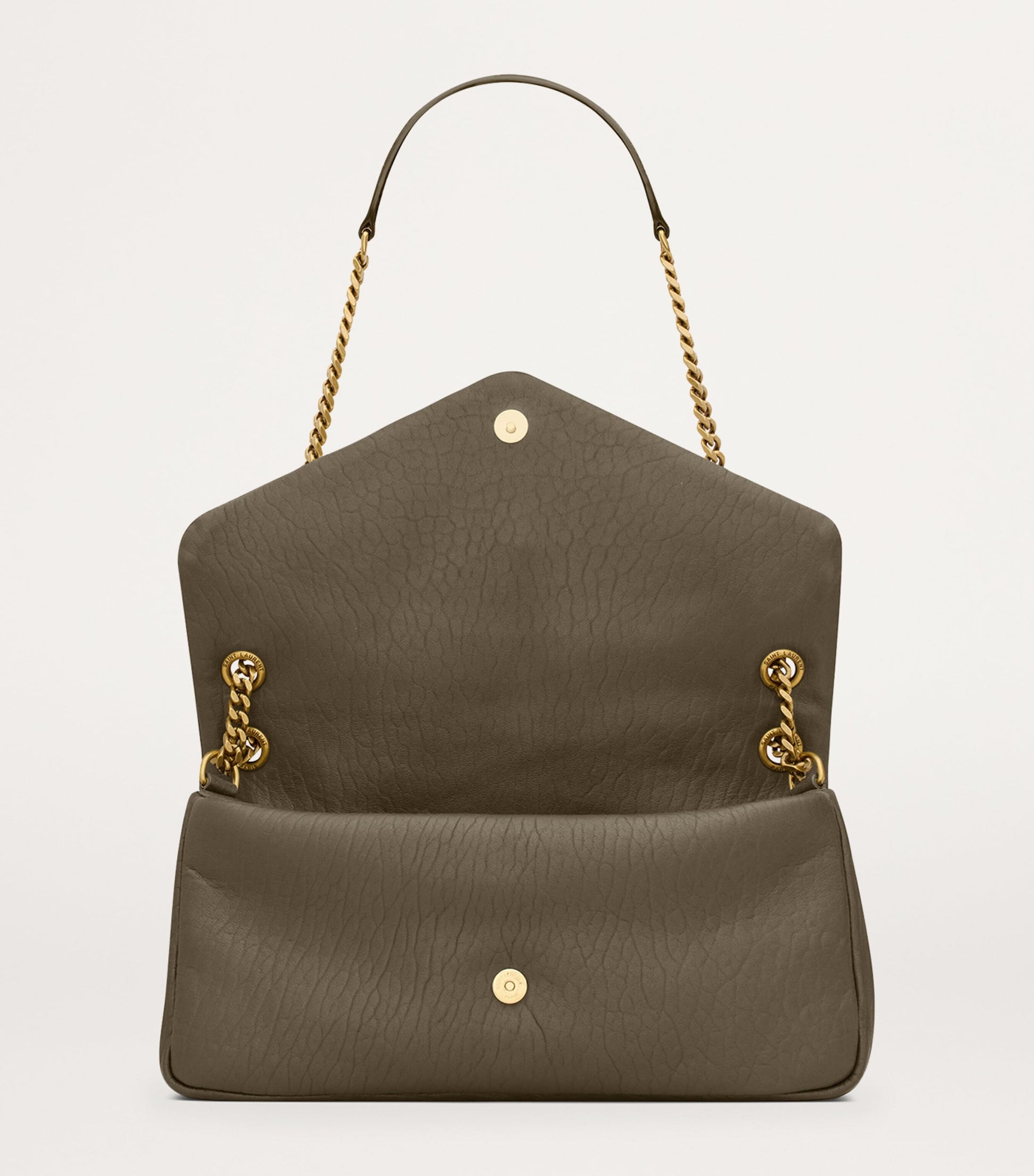 Saint Laurent Green Medium Lambskin Calypso Shoulder Bag