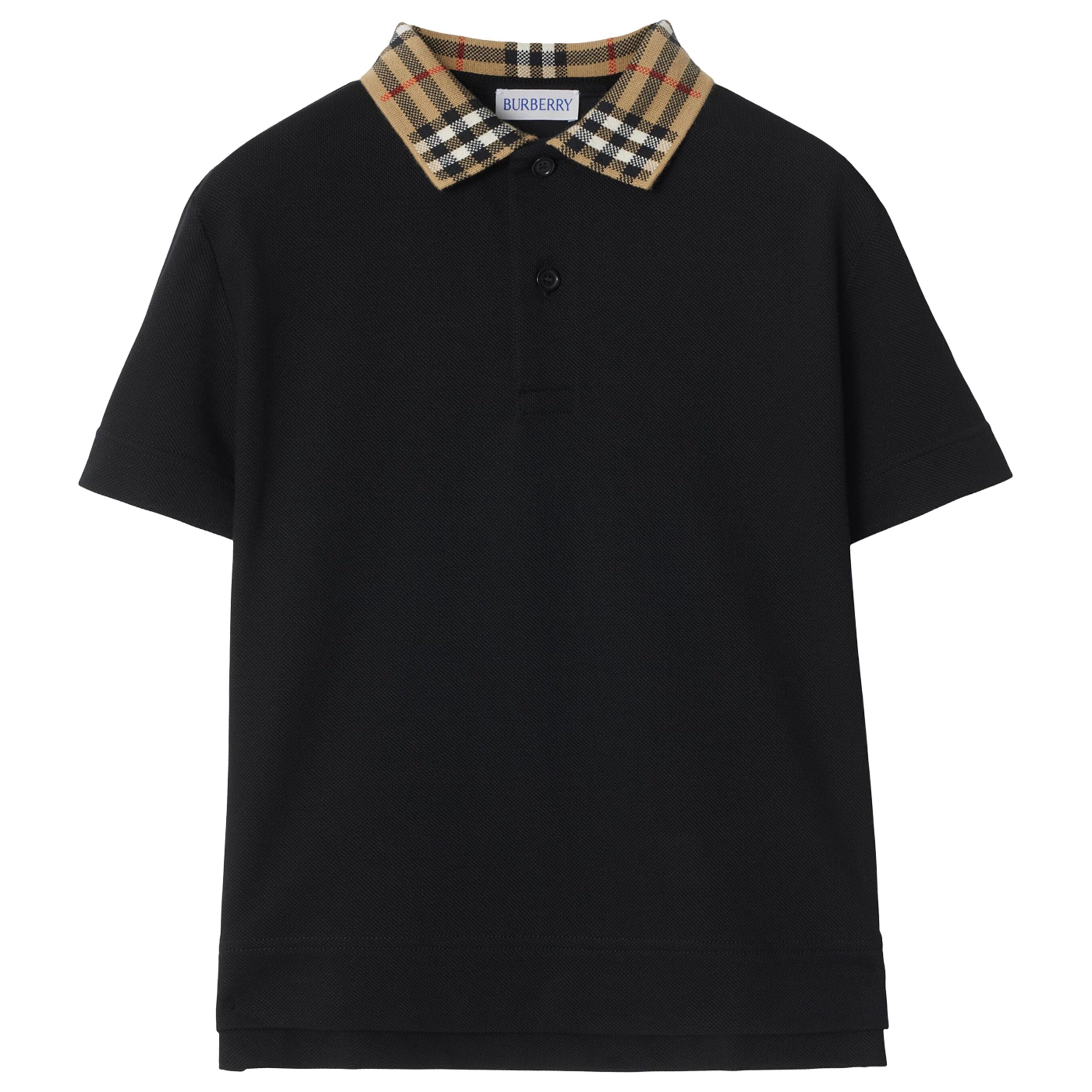 Burberry Kids Cotton Check-Collar Polo Shirt (3-12 Years)