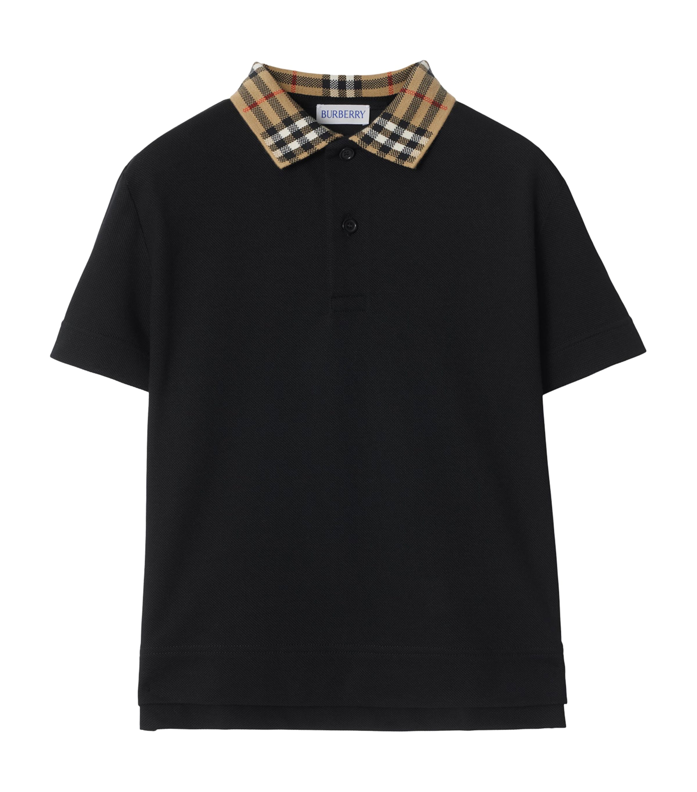 Burberry Kids Cotton Check-Collar Polo Shirt (3-12 Years)
