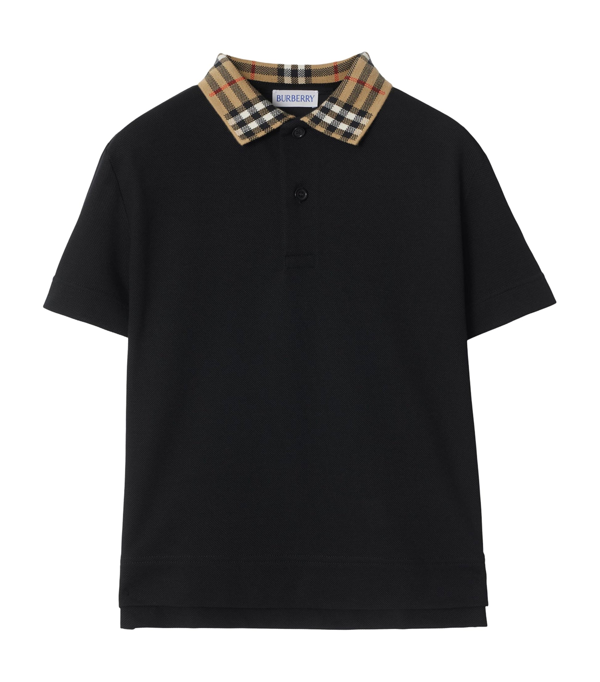 Burberry Kids Cotton Check-Collar Polo Shirt (3-12 Years)