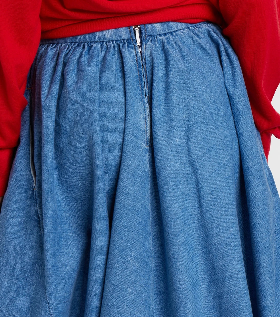 Loewe - Asymmetrical denim midi skirt