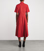 Vince Red Cotton Shirt Midi Dress