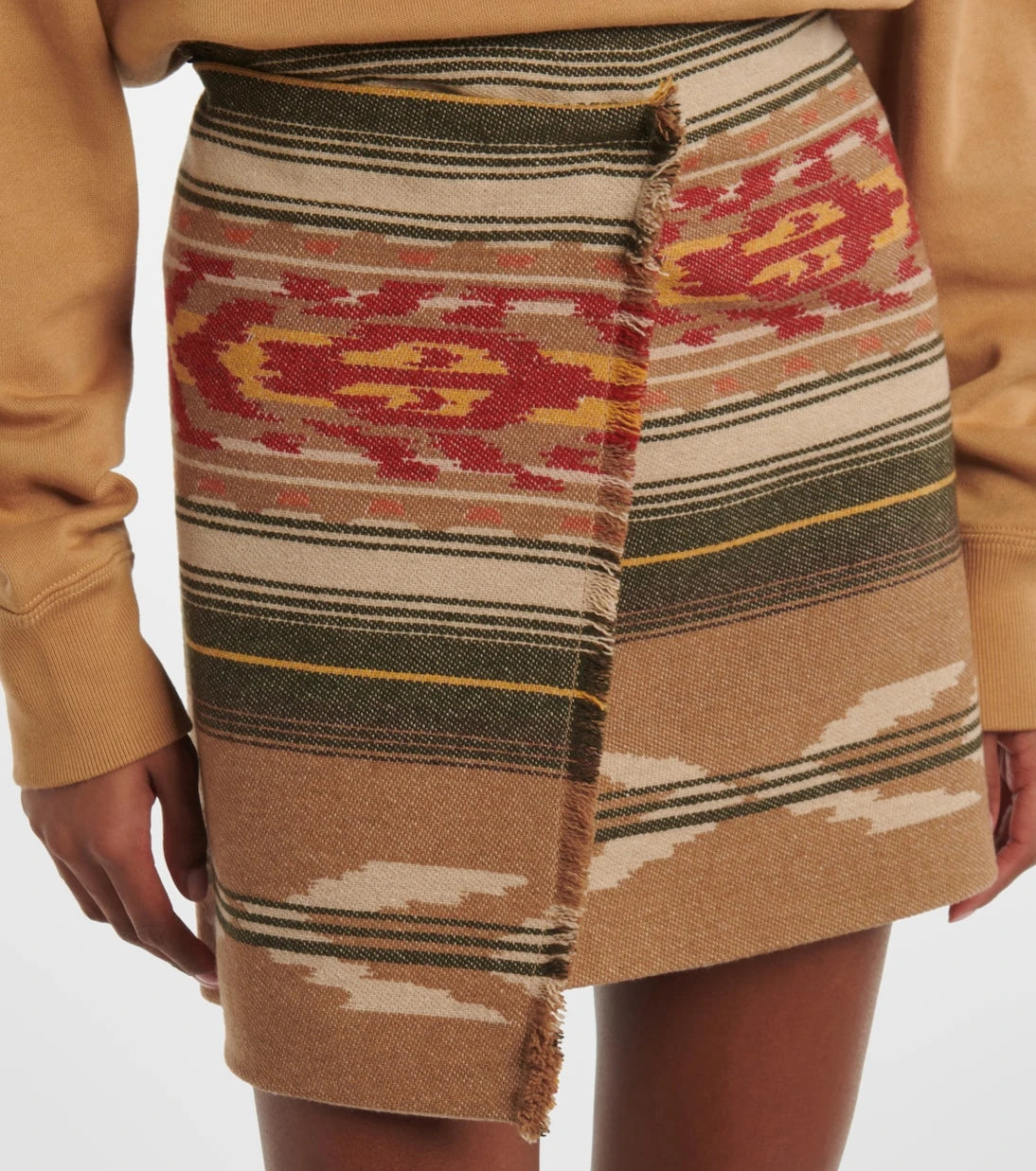 Marant Etoile - Adelaide fringed wool-blend miniskirt