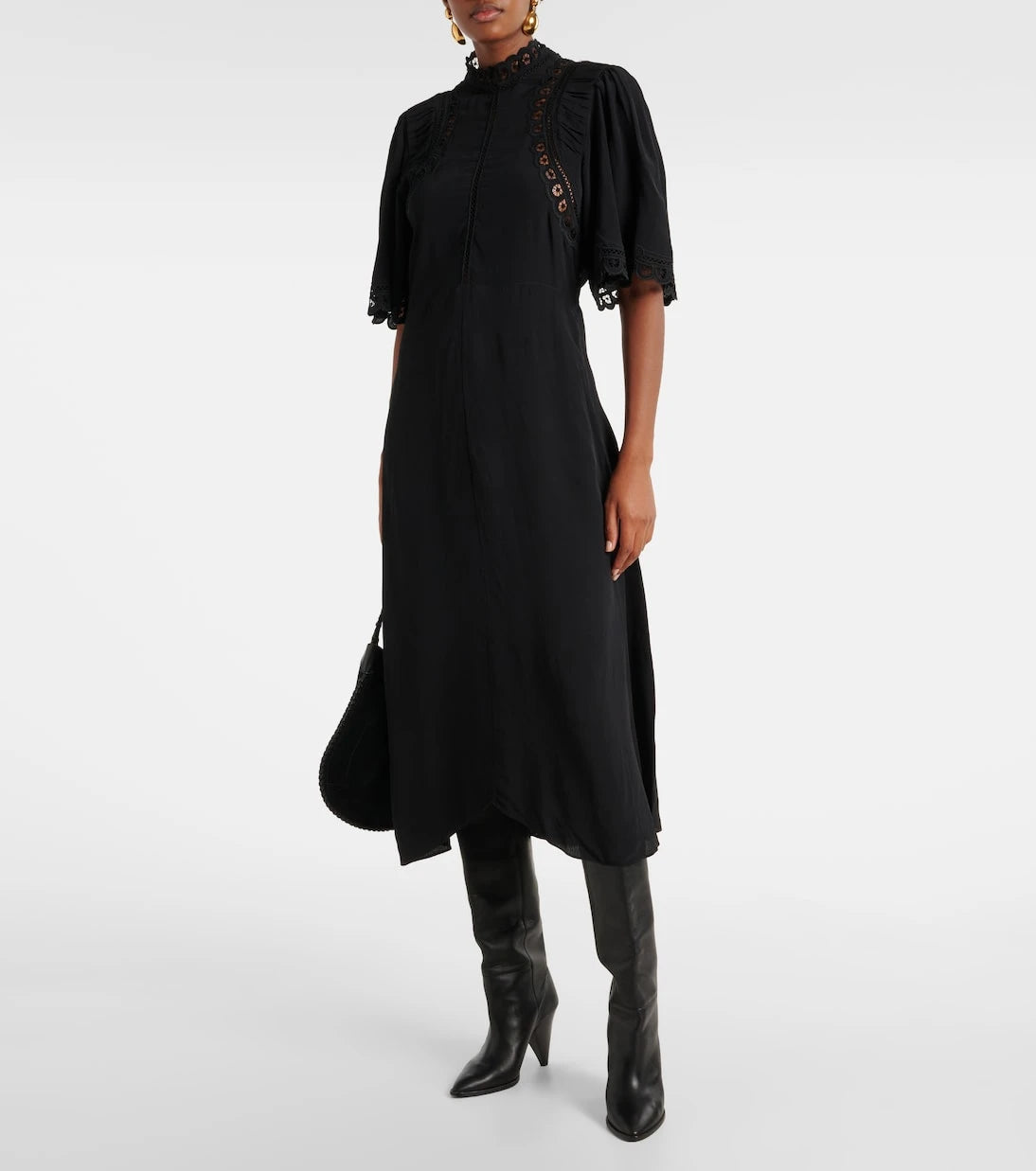 Marant Etoile - Elidia lace-trimmed midi dress