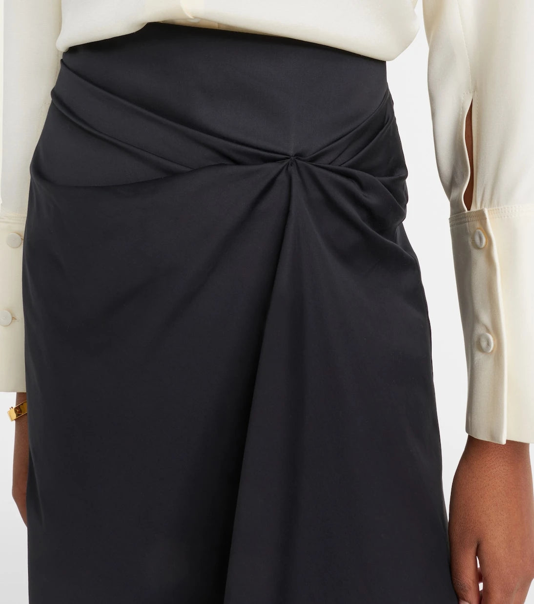 Max Mara - Paggi gathered cotton-blend midi skirt