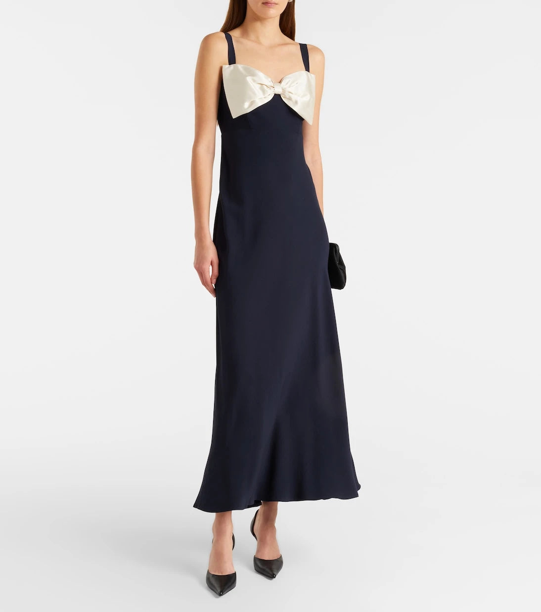 Rixo - Bow-detail satin midi dress