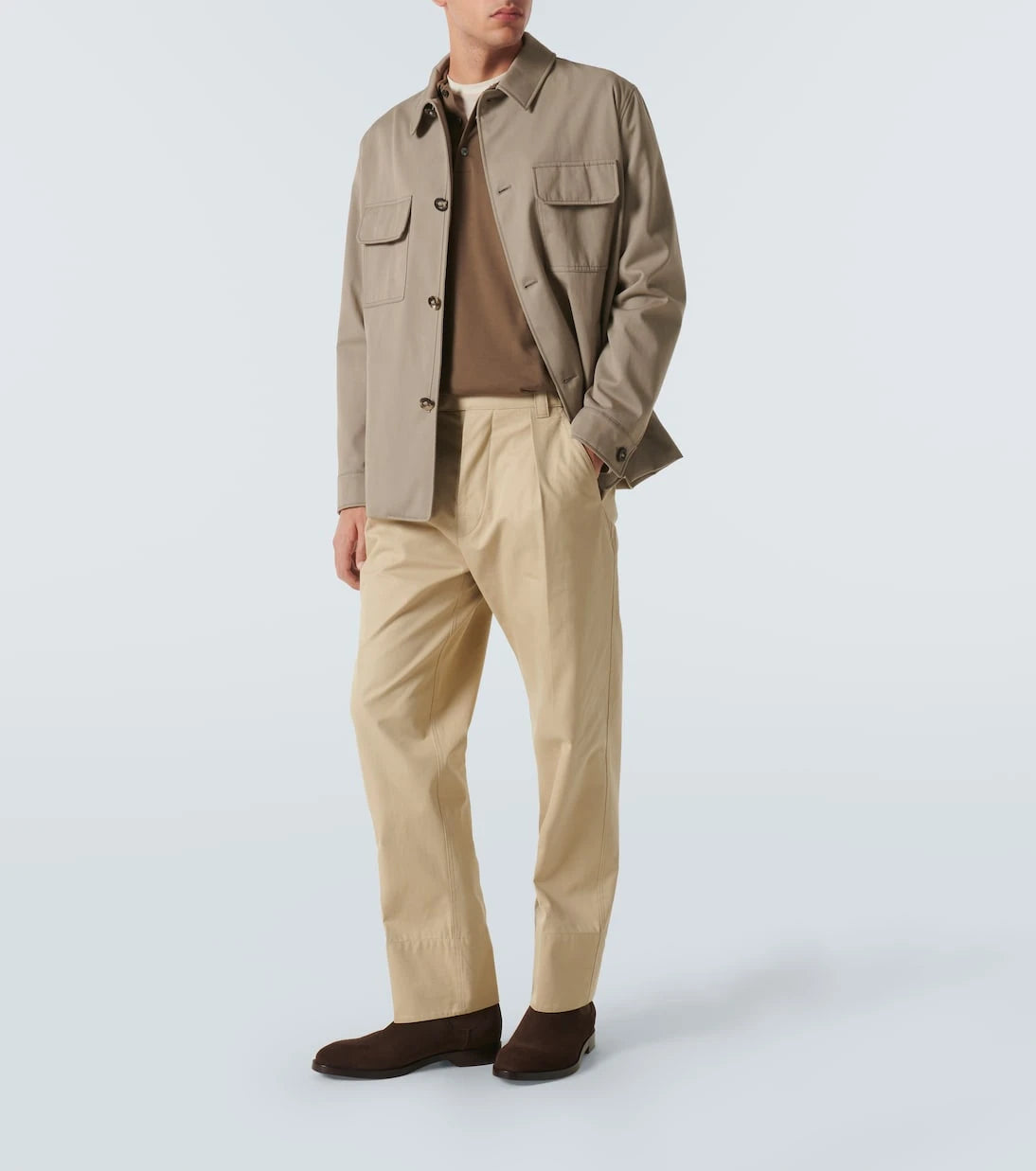 Zegna - حذاء تشيلسي من جلد السويد