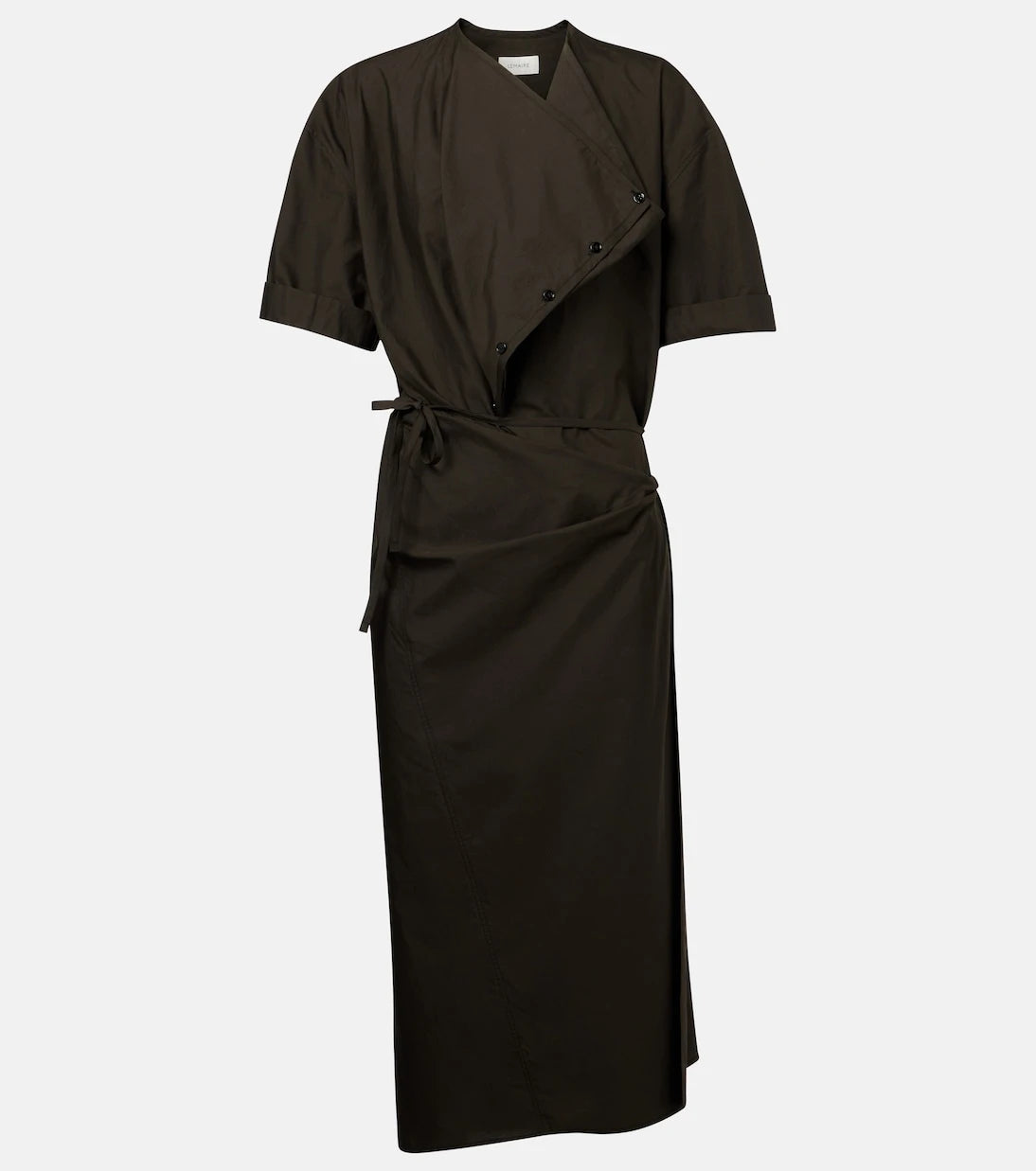 Lemaire - Draped cotton and silk shirt dress