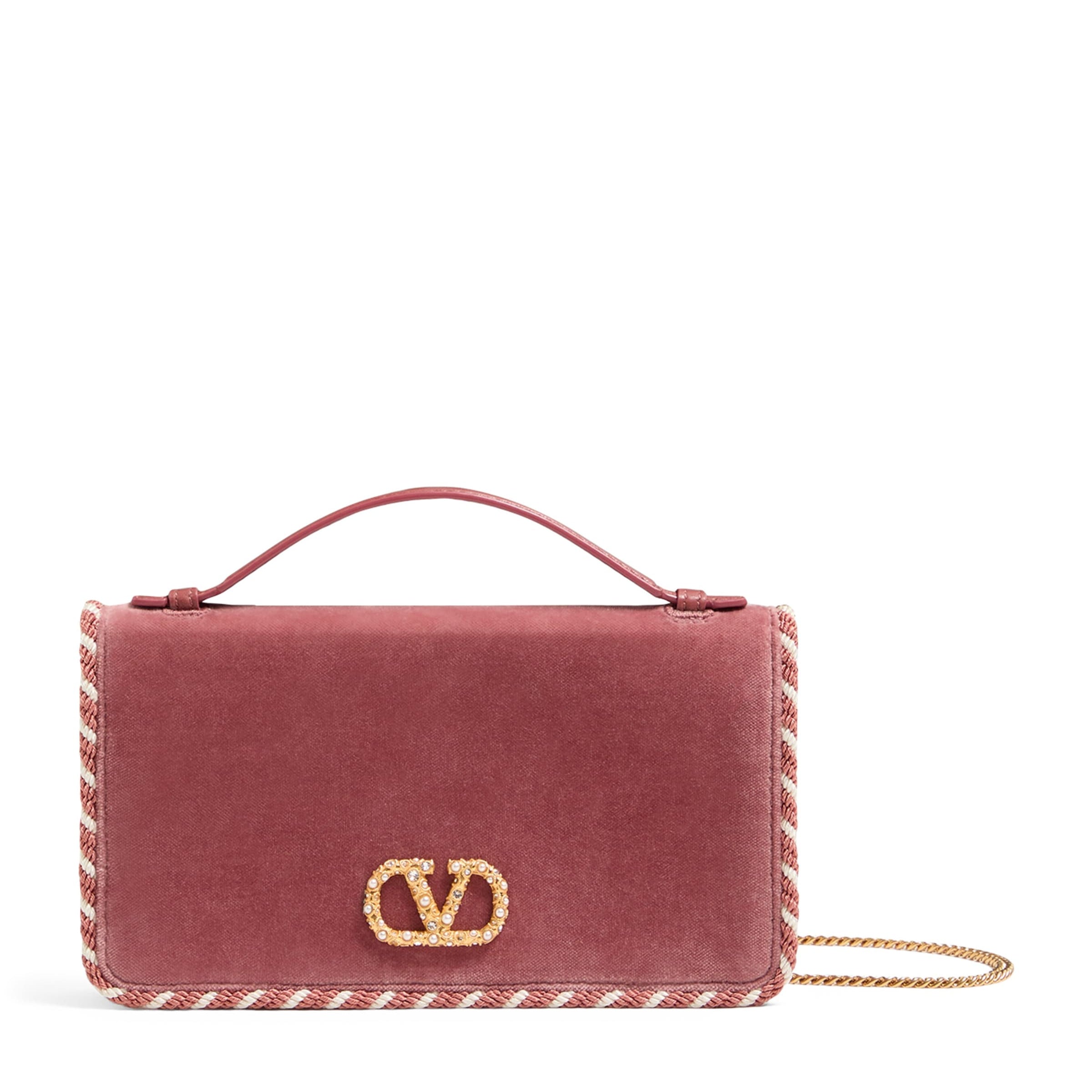 Pink VLogo Signature Wallet with Strap