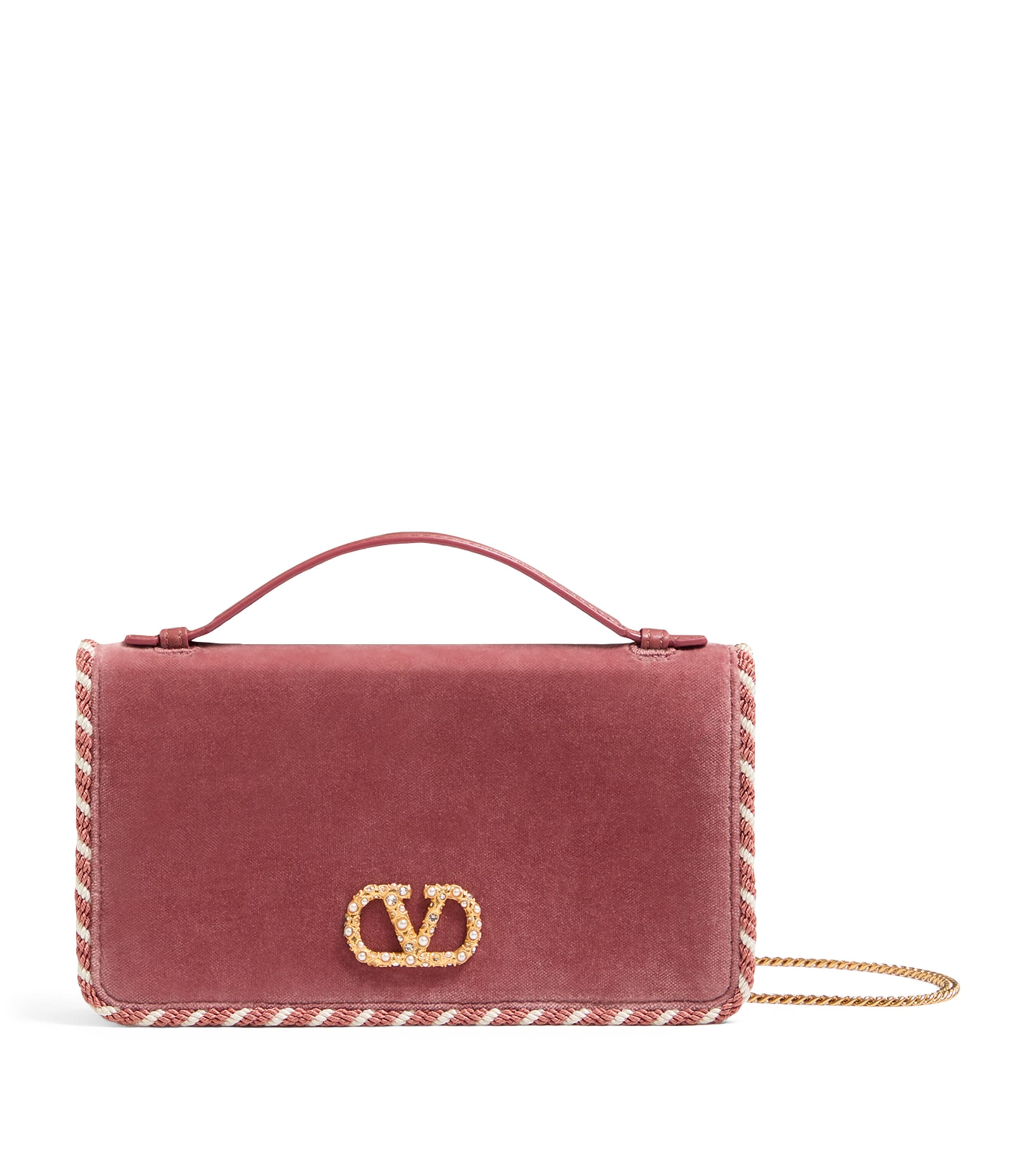 Pink VLogo Signature Wallet with Strap