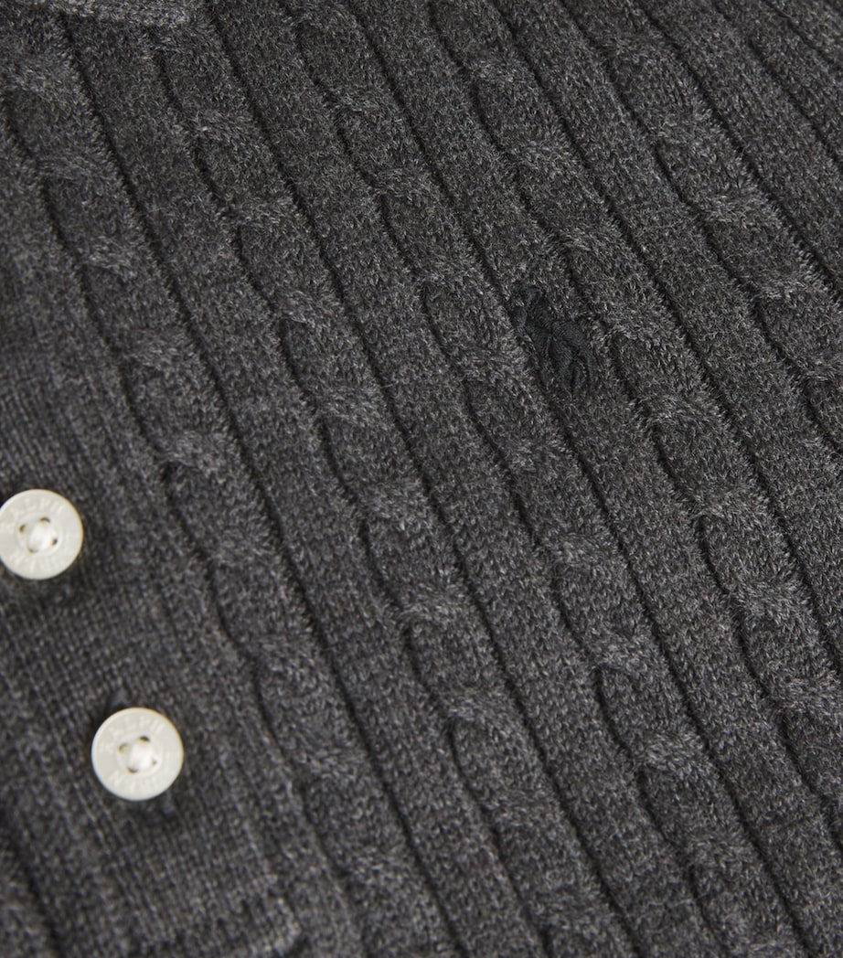 Ralph Lauren Kids Grey Cable Knit Polo Dress (7-14 Years)