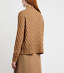 Beige Camel Hair Jacquard Rollneck Sweater