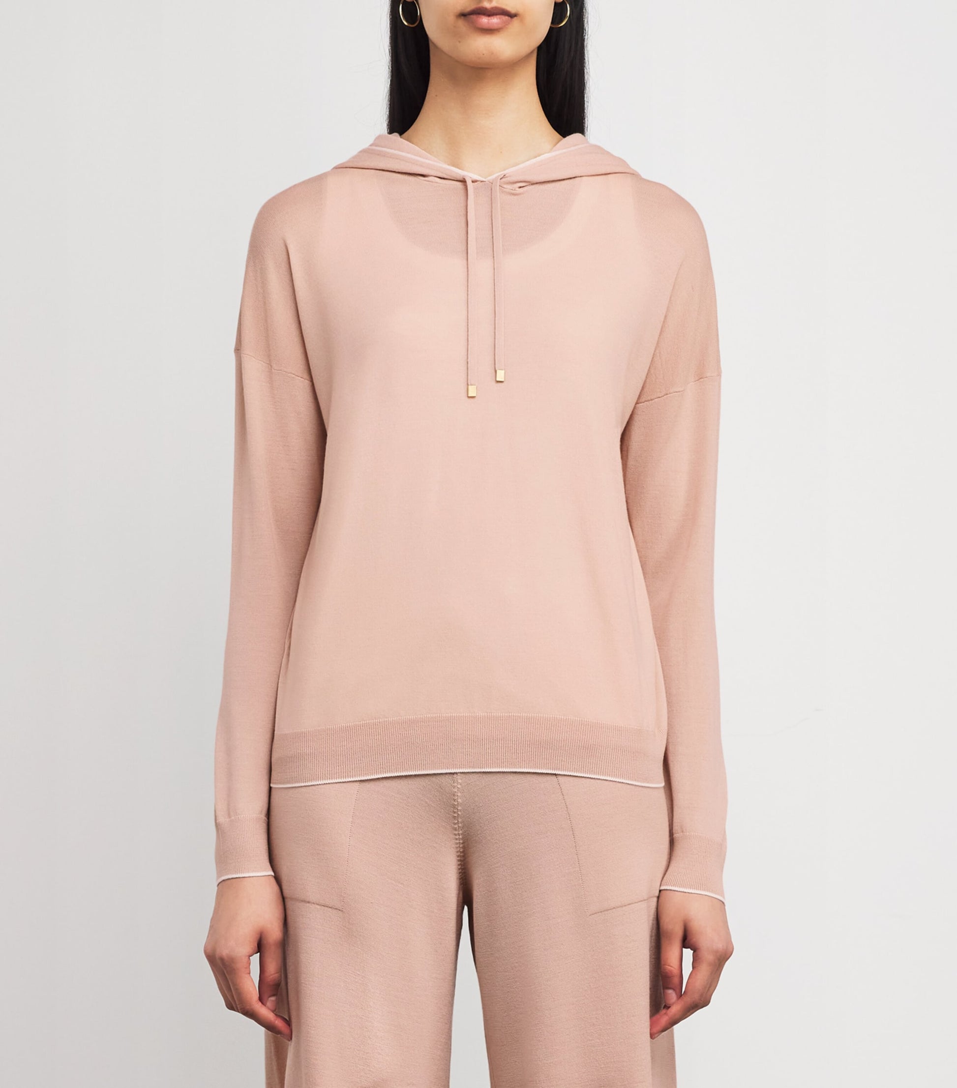 Eleventy White Wool Hoodie