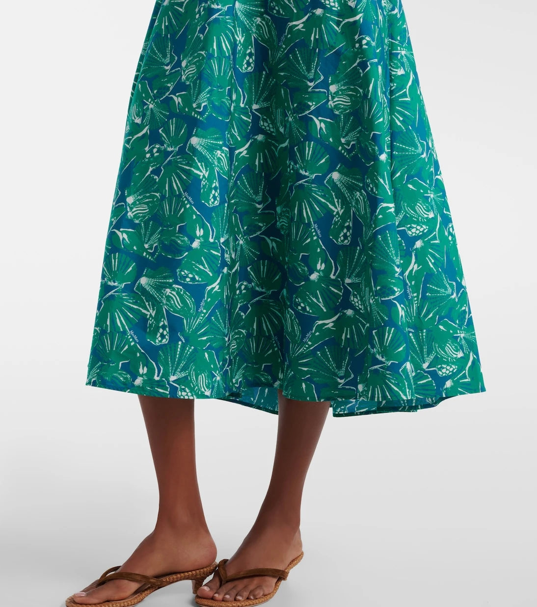 Max Mara - Printed halterneck cotton midi dress