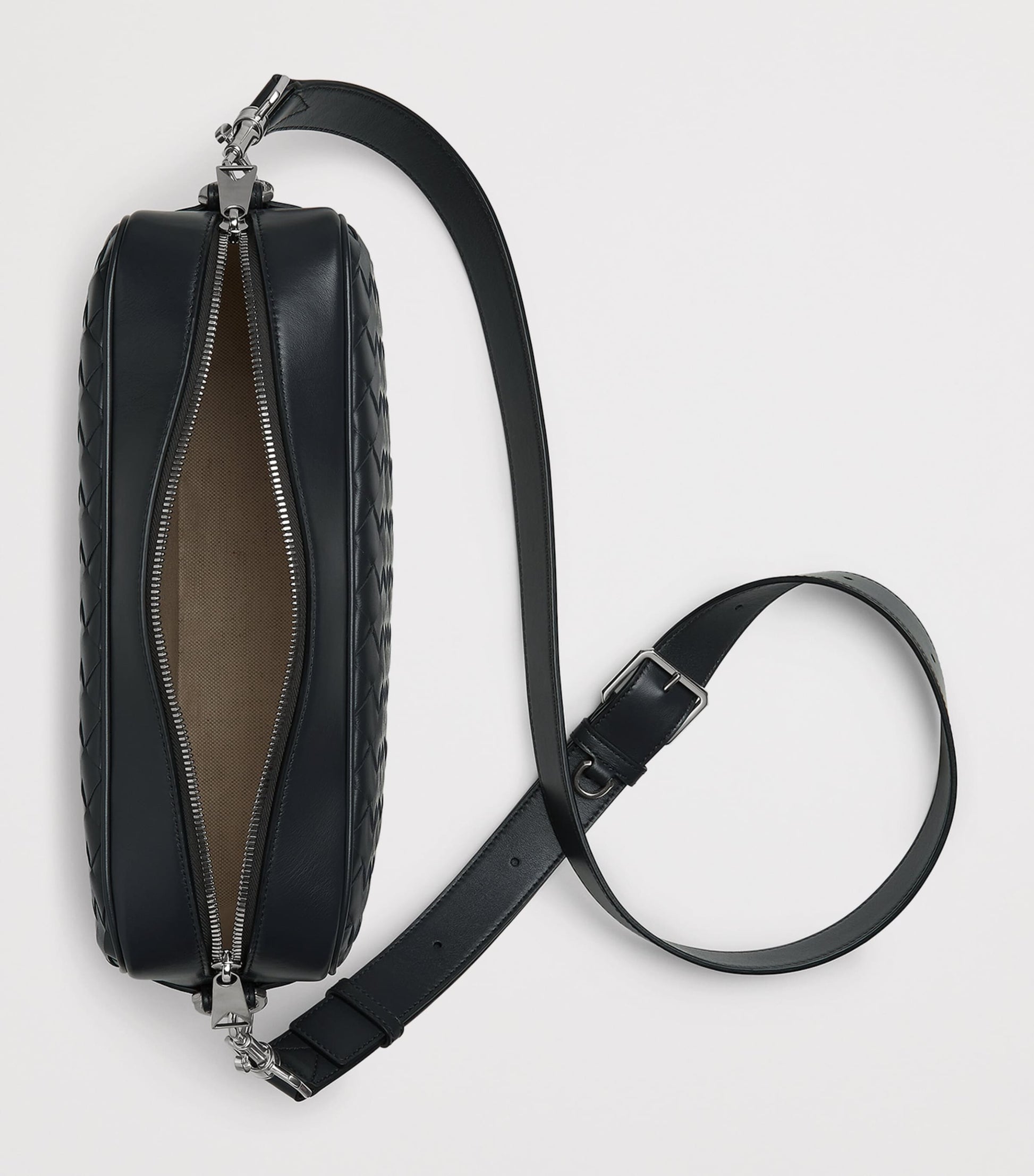 Leather Intrecciato Camera Bag