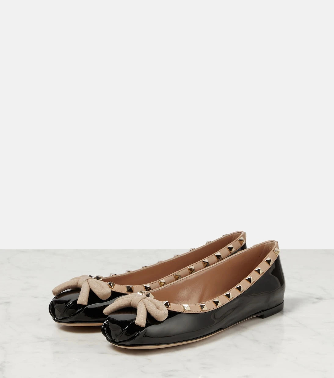 Valentino Garavani - Rockstud patent leather ballet flats