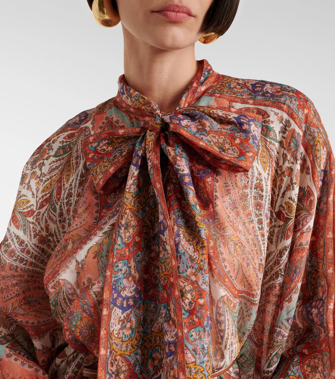 Zimmermann - Rhiannon tie-neck ramie midi dress