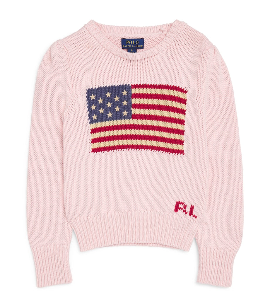 Ralph Lauren Kids Cotton Flag-Intarsia Sweater (2-7 Years)