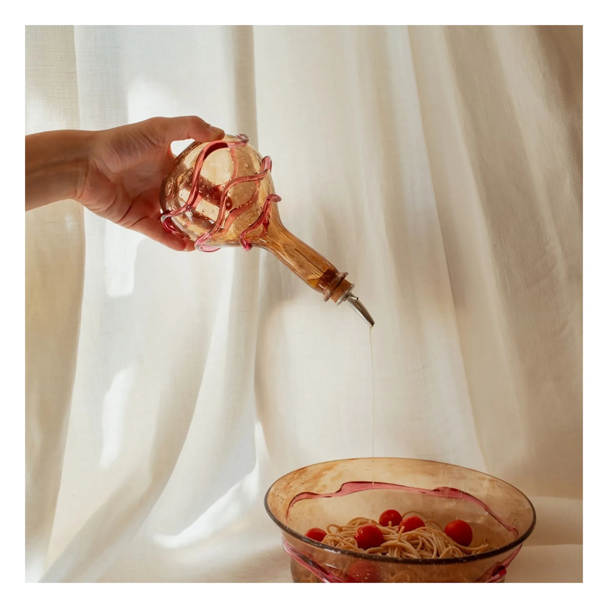 Denise - Romeo glass oil cruet | Pink