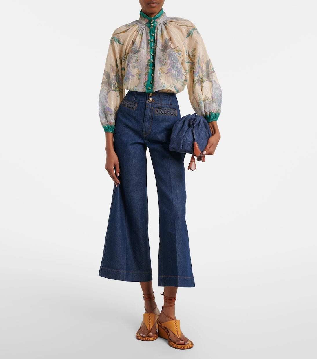 Zimmermann - Aster cropped flared jeans