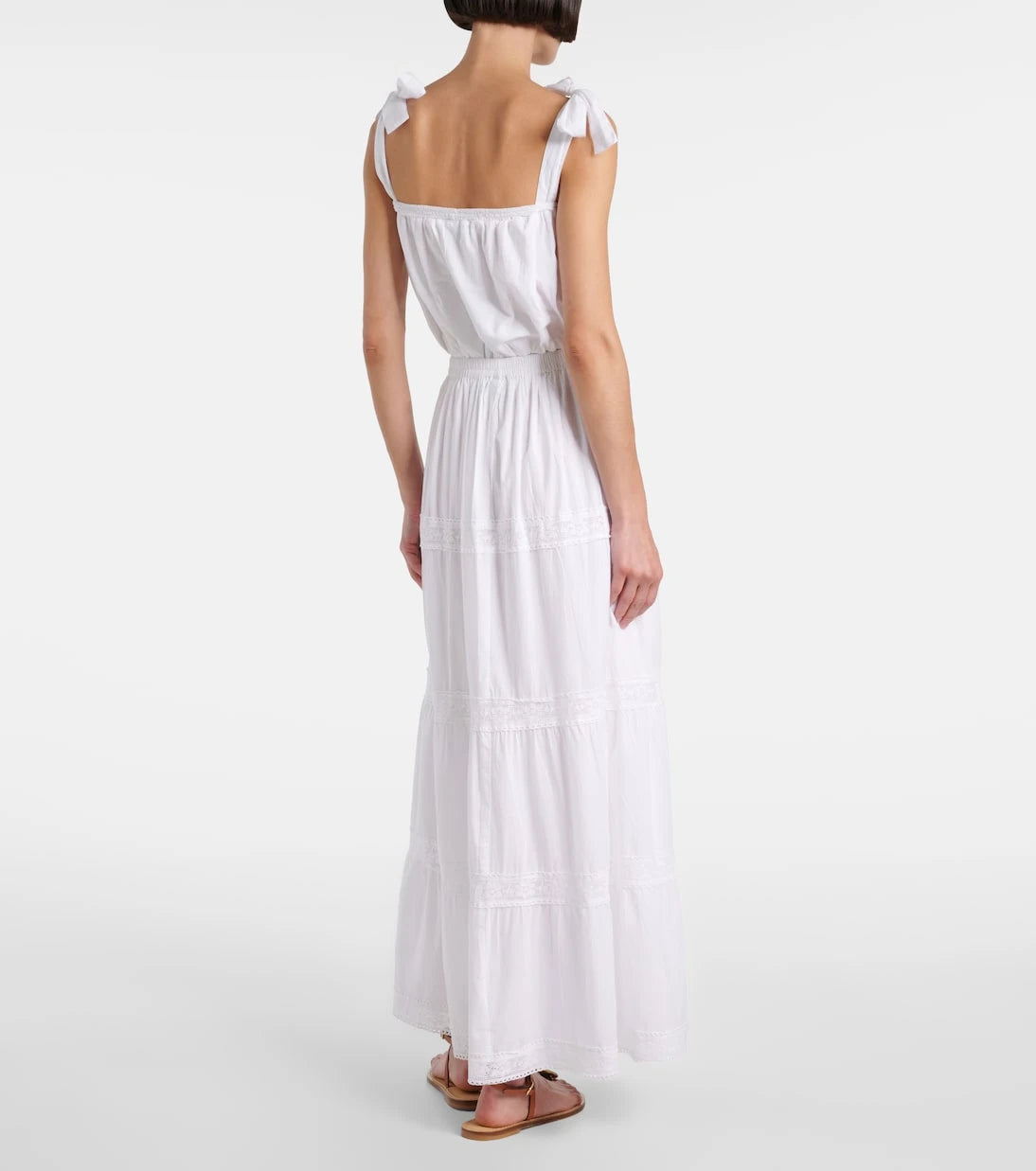 Melissa Odabash - Cate lace-trimmed cotton maxi skirt