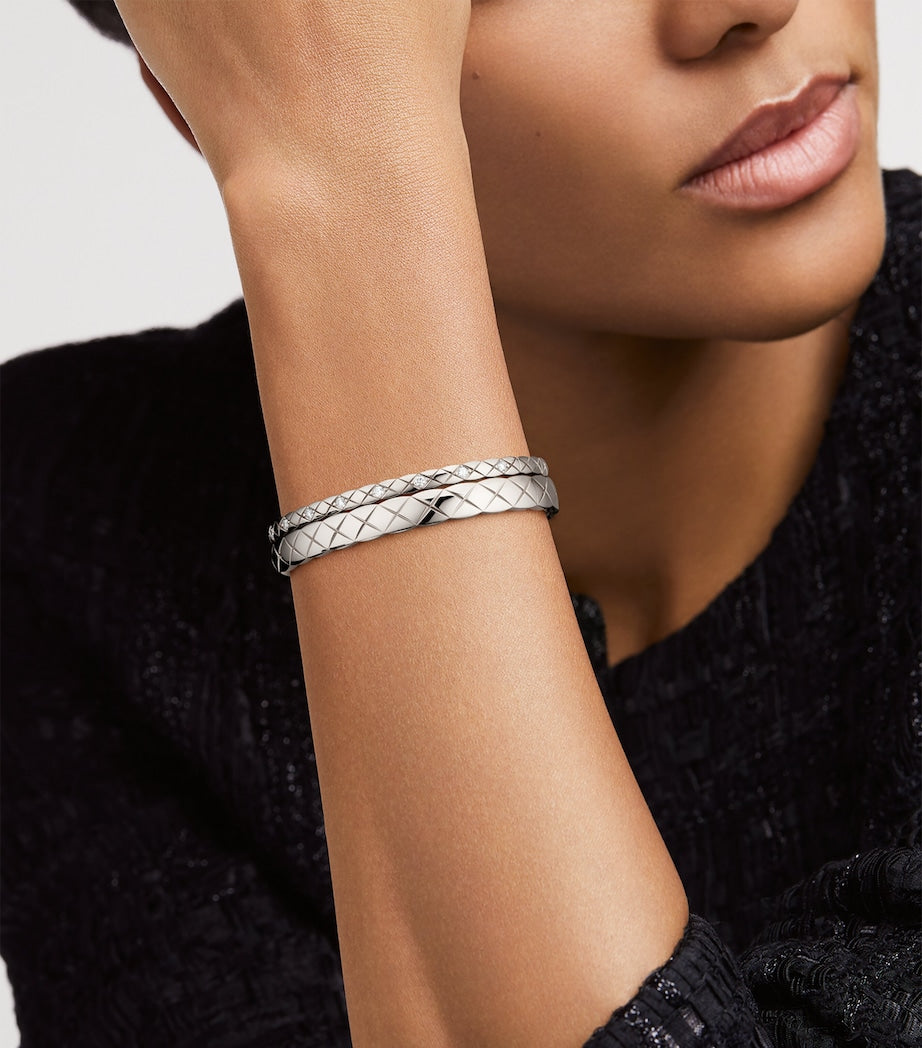 CHANEL White Gold and Diamond Coco Crush Bangle