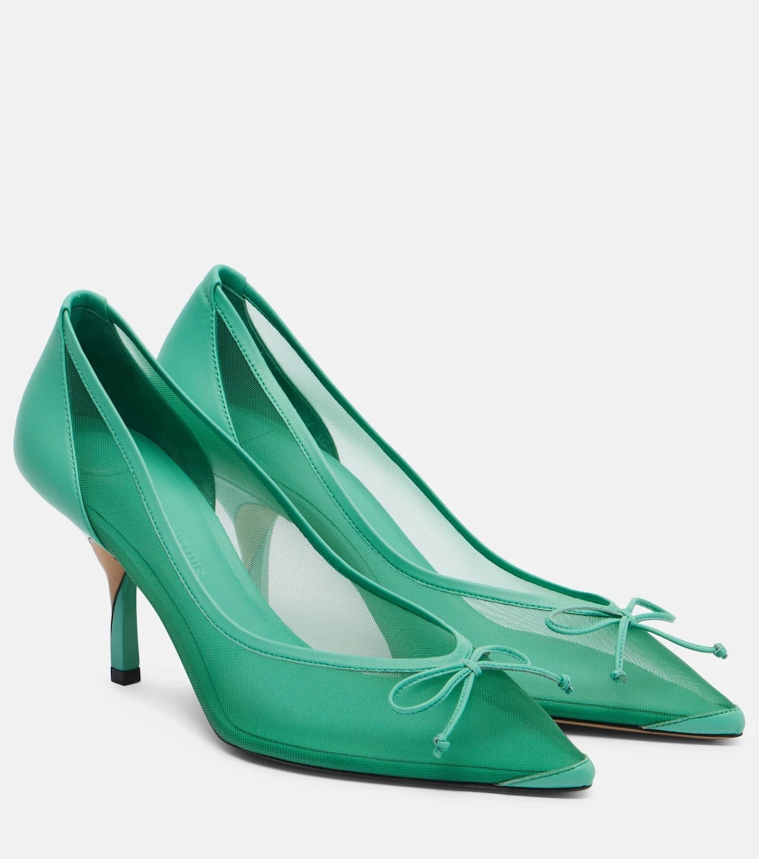 Jacquemus - Tourni 80 leather-trimmed mesh pumps