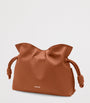 Mini Leather Flamenco Clutch Shoulder Bag SQUIRREL
