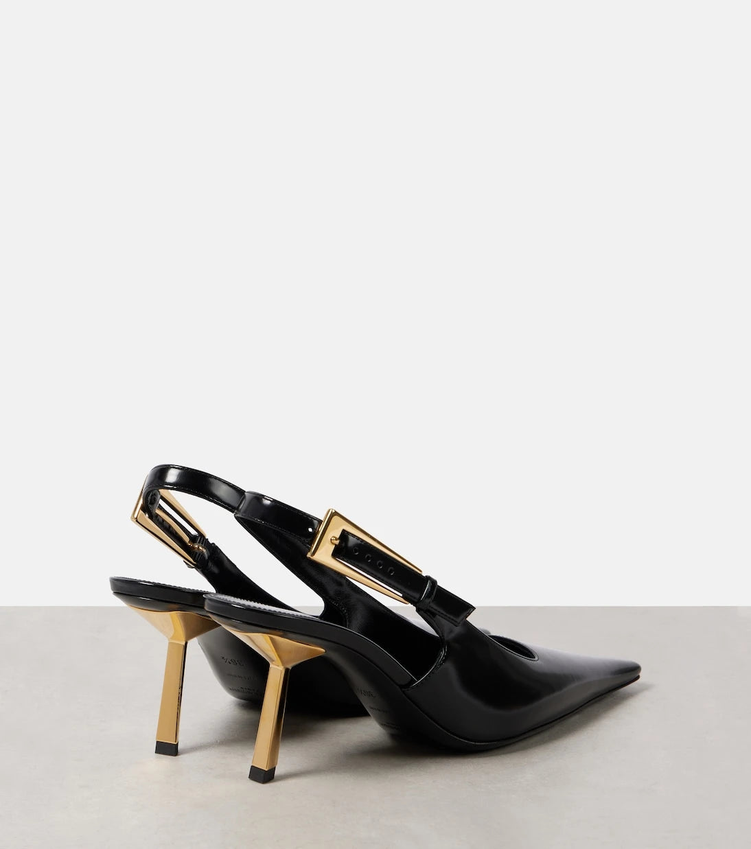 Saint Laurent - Lee 75 polished leather slingback pumps