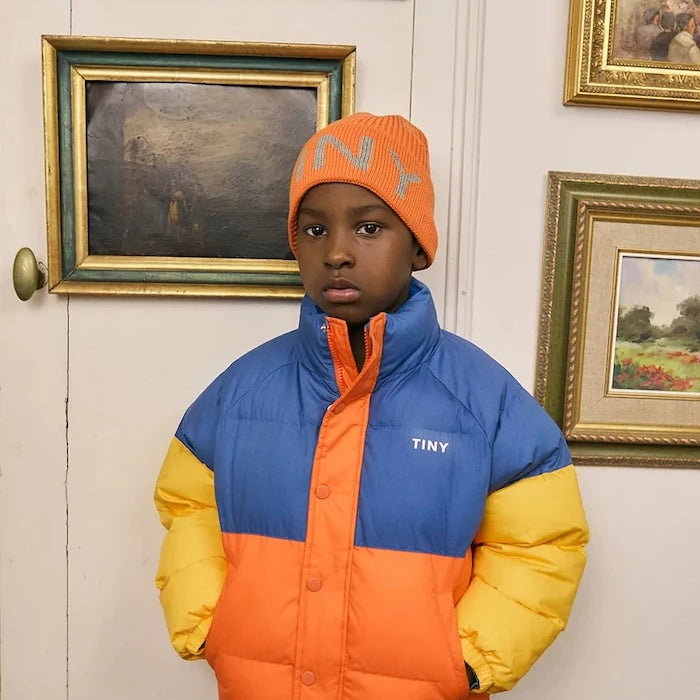 Детско яке Tinycottons COLOR BLOCK SHORT PADDED JACKET
