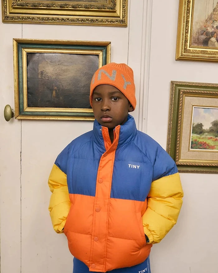Детско яке Tinycottons COLOR BLOCK SHORT PADDED JACKET