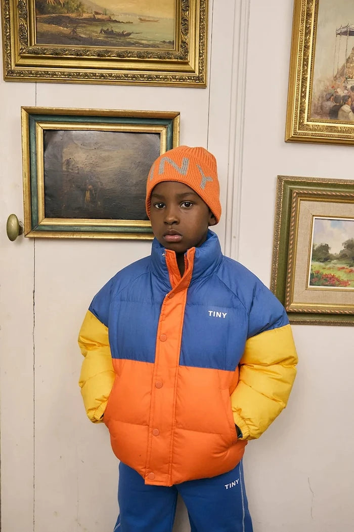 Детско яке Tinycottons COLOR BLOCK SHORT PADDED JACKET