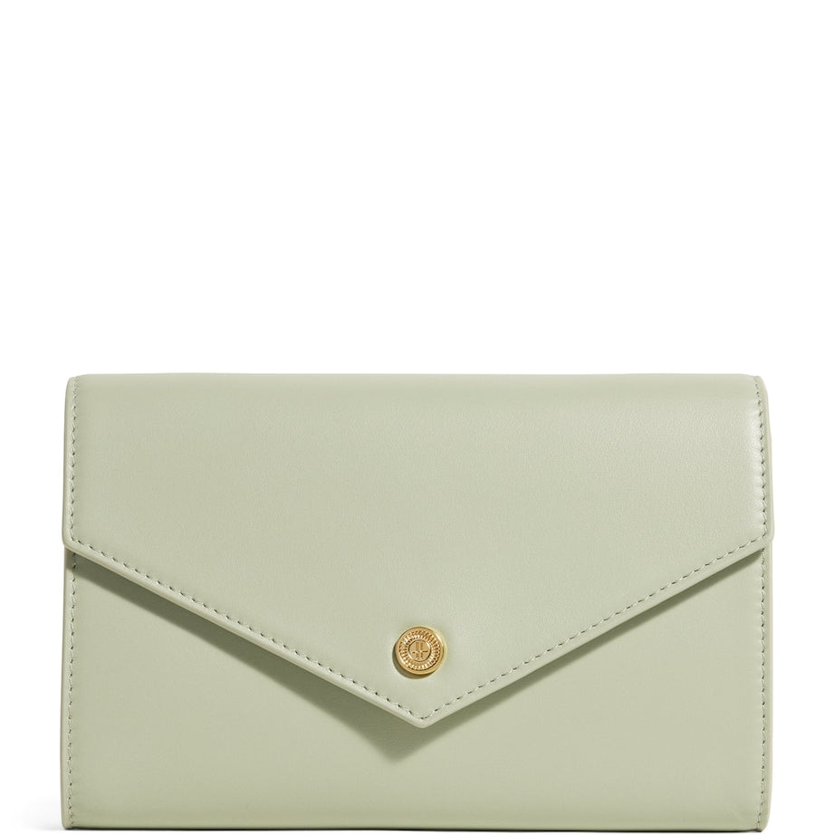 Green Smooth Leather Chain Wallet