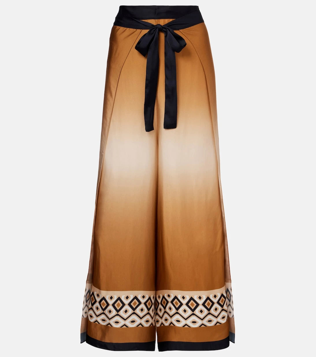 Max Mara - Printed satin cropped wide-leg pants