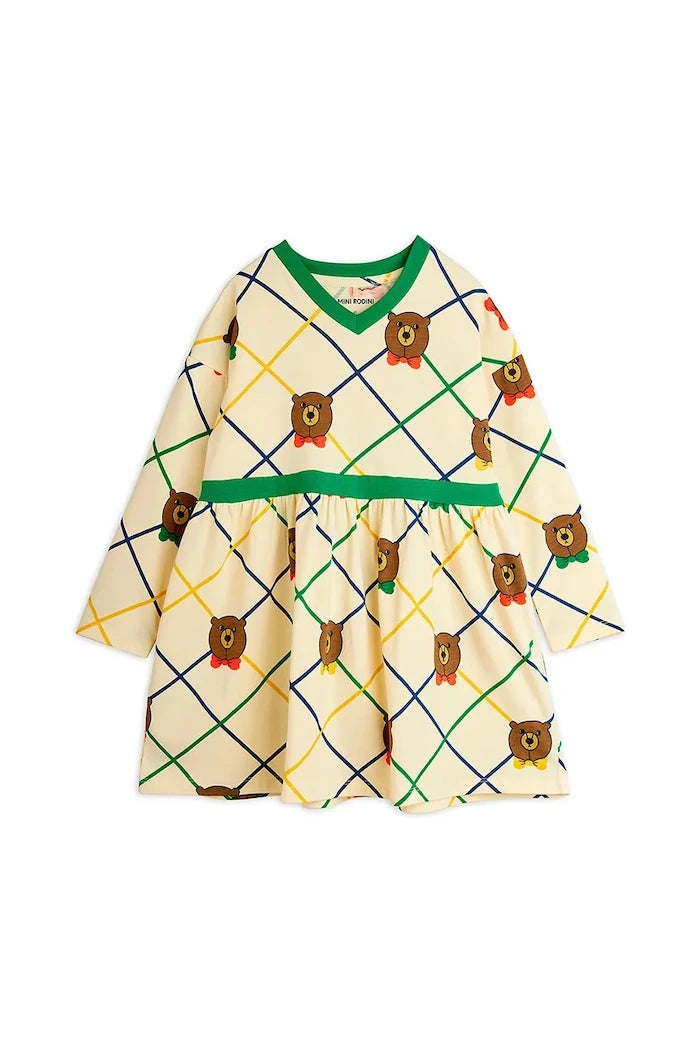 Детска памучна рокля Mini Rodini Bear