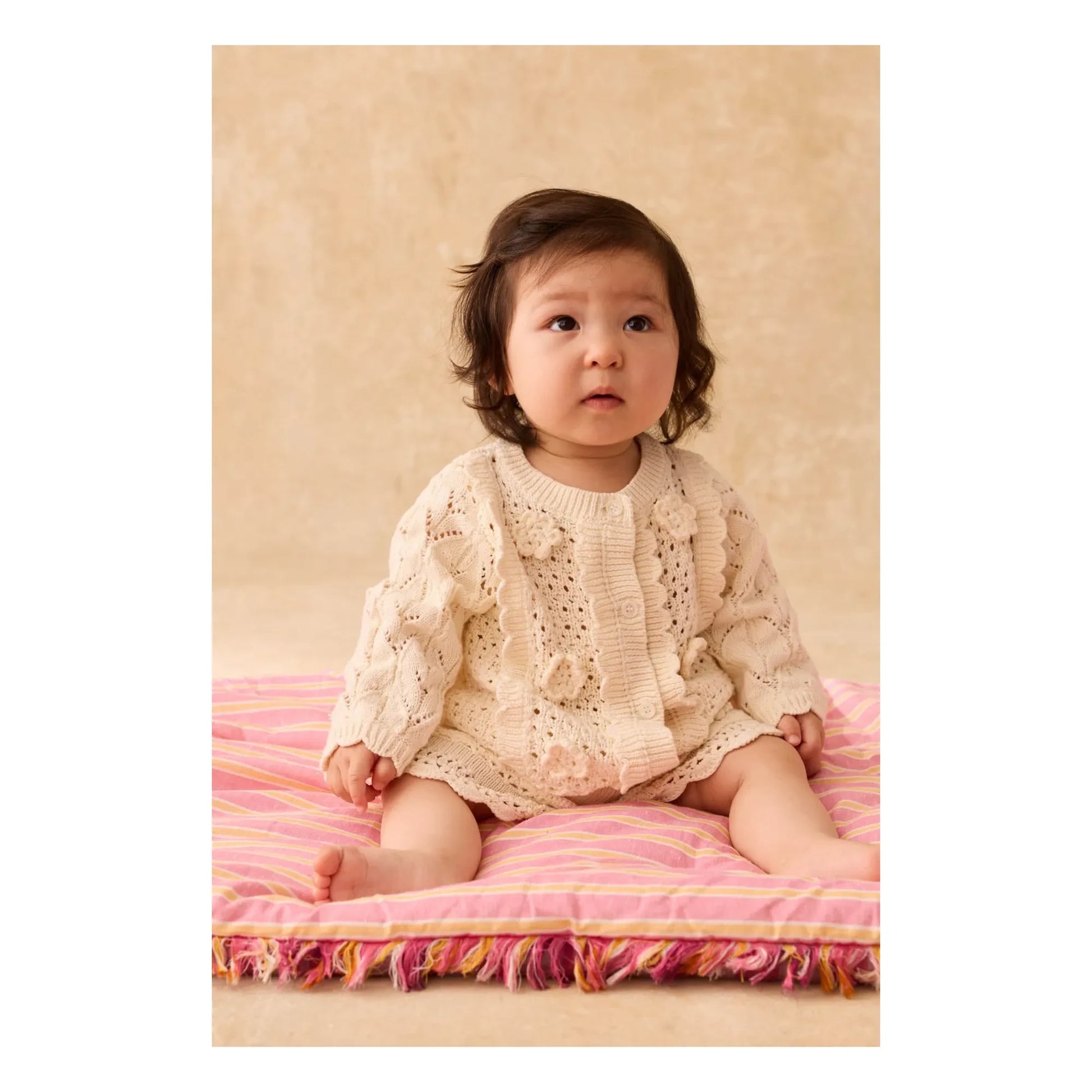 Louise Misha - Chai openwork vest | Cream