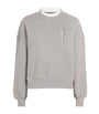 Claudie Pierlot Grey Cotton-Blend Logo Sweatshirt