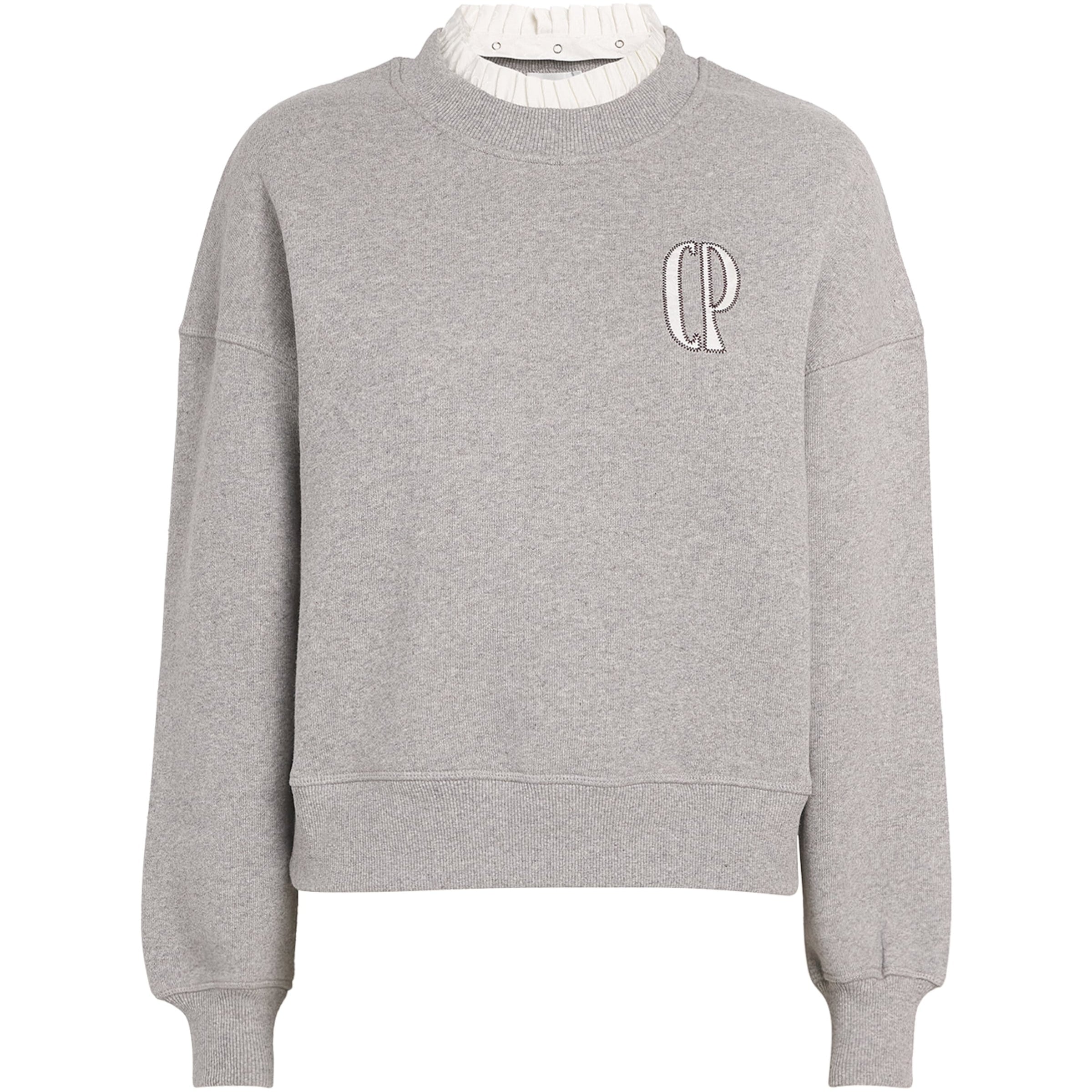 Claudie Pierlot Grey Cotton-Blend Logo Sweatshirt
