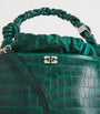 Green Croc-Embossed Leather Bou Bucket Bag